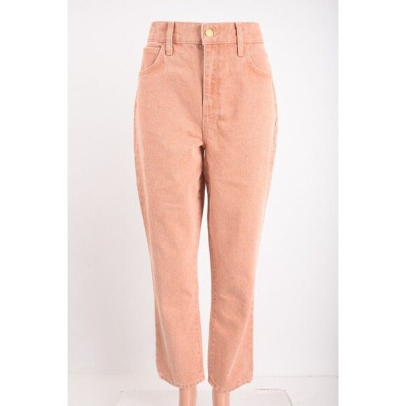 Triarchy Womens Denim Jeans Sz 27 Waist High Rise Peach Orange Slim fit  NWT - Picture 1 of 6